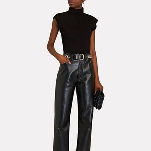 A.L.C Amara rib knit mock neck top black size xs